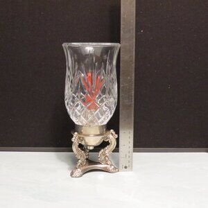 VINTAGE GODINGER SILVER & CRYSTAL CANDLE HOLDER